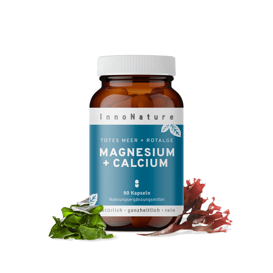Magnesium + Calcium Kapseln natürlich aus: Rotalge + Magnesiumoxid aus dem Toten Meer