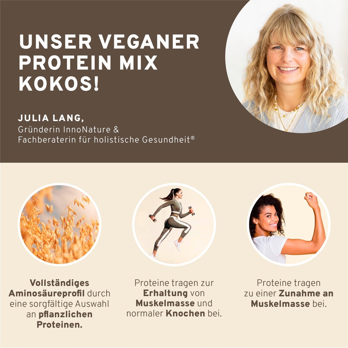 Bio Veganer Protein Mix Superfood Shake: Erbse, Reis, Kürbis, Mandel, Chiasamen