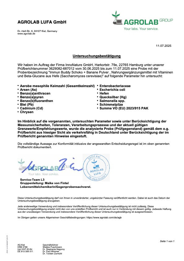 Abwehr Buddy Pulver Schoko + Banane