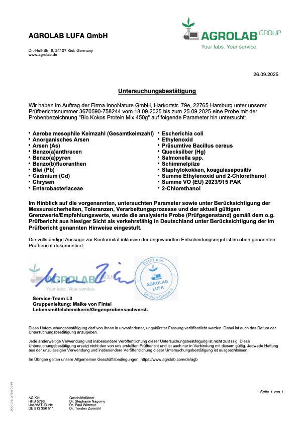 Bio Veganer Protein Mix Superfood Shake: Erbse, Reis, Kürbis, Mandel, Chiasamen