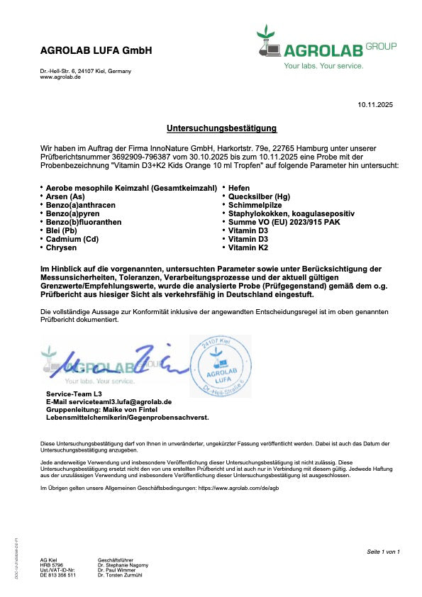 Vitamin D3 + K2 Kids Tropfen Orange