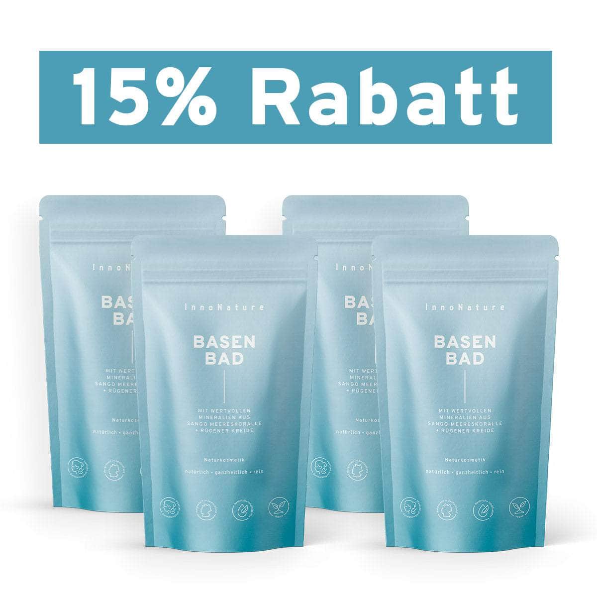 InnoNature Bad 4x750g Basenbad mit Sango Meereskoralle + Rügener Kreide