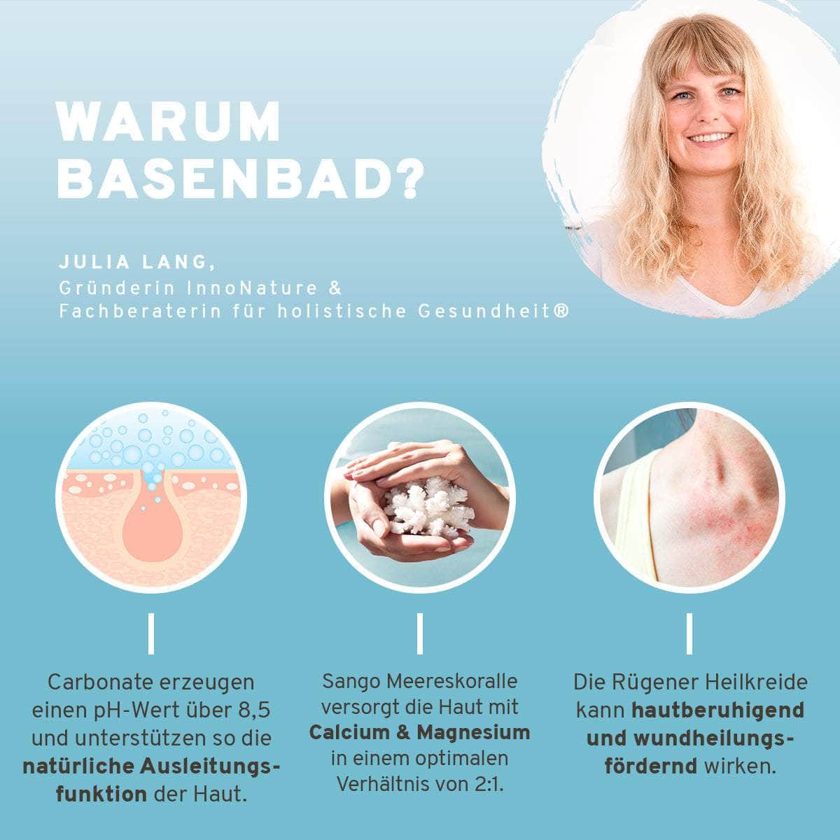 InnoNature Bad 60 g Mini Basenbad mit Sango Meereskoralle + Rügener Kreide