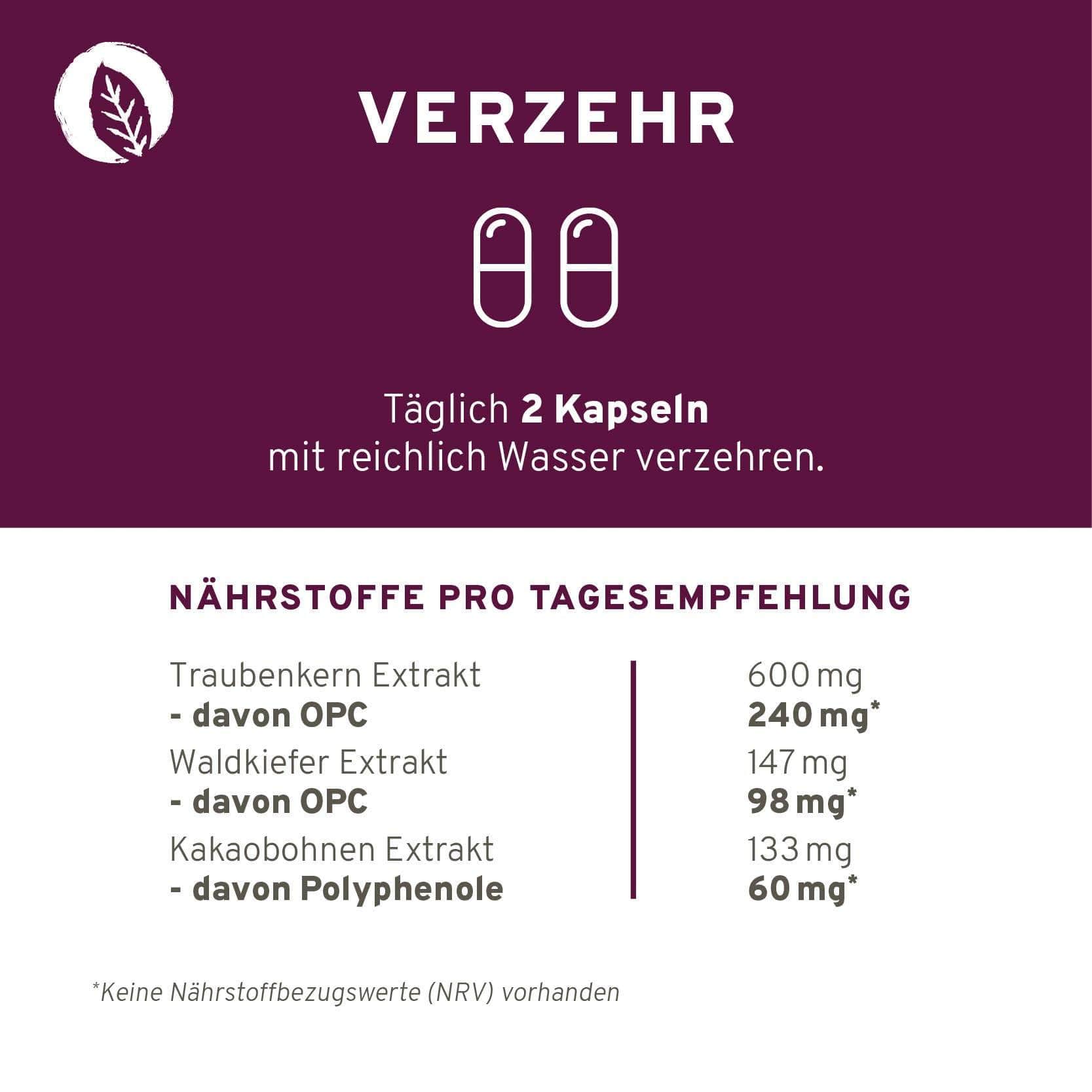 InnoNature Kapseln 1x Monatsvorrat (60 Kapseln) OPC KOMPLEX Kapseln