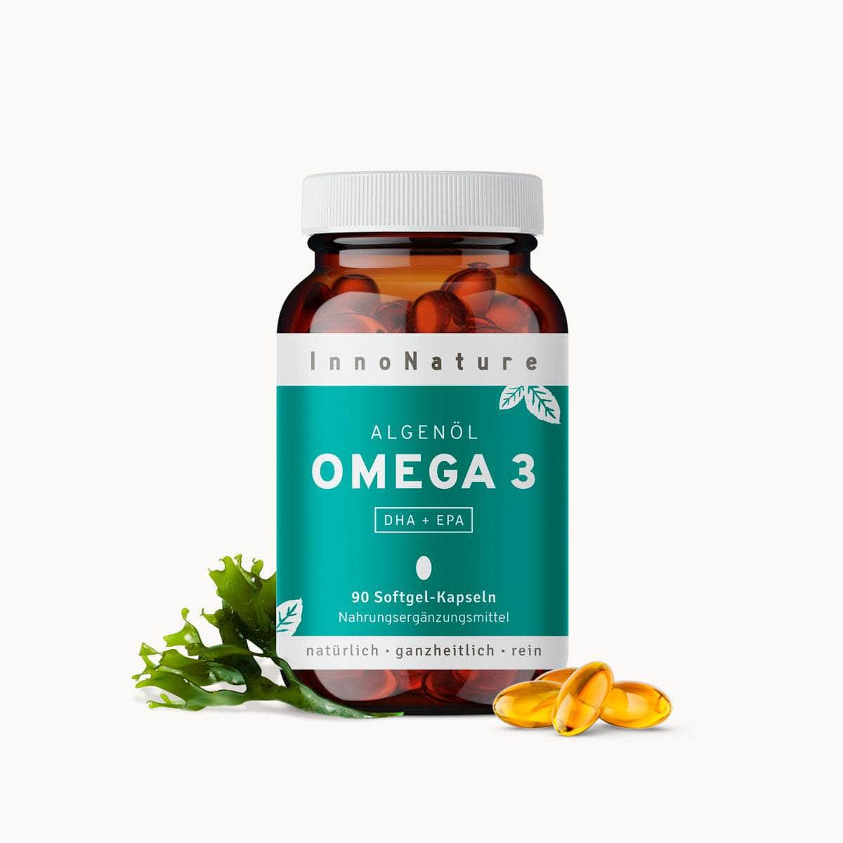 InnoNature Kapseln 1x Monatsvorrat (90 Kapseln) Vegane Omega 3 Kapseln