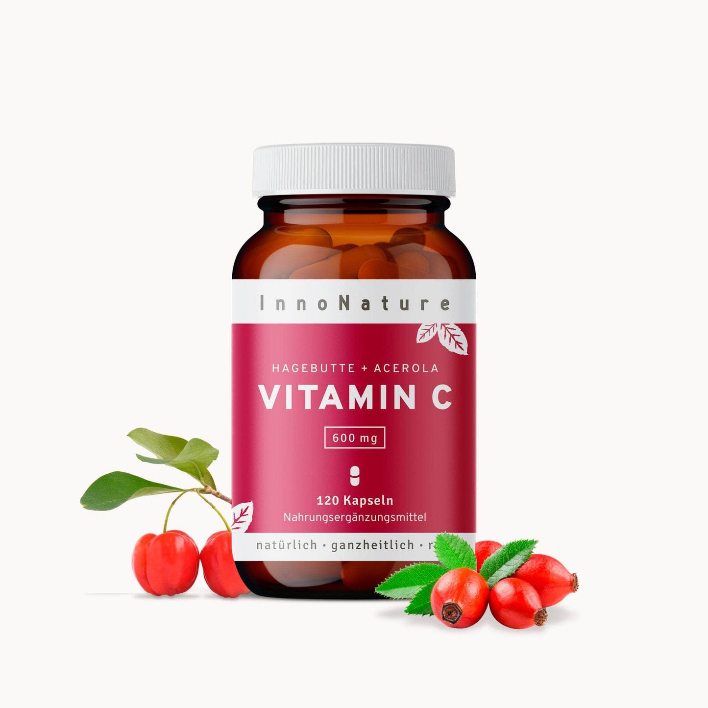 InnoNature Kapseln 1x Zweimonatsvorrat (120 Kapseln) Vitamin C Kapseln