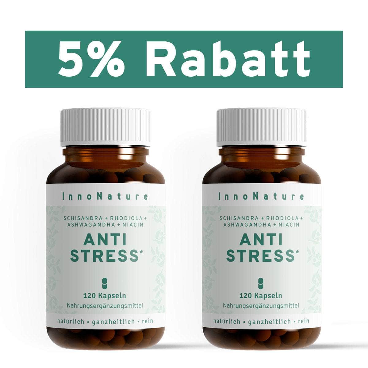 InnoNature Kapseln 2x Zweimonatsvorrat (2x120 Kapseln) Anti Stress Kapseln