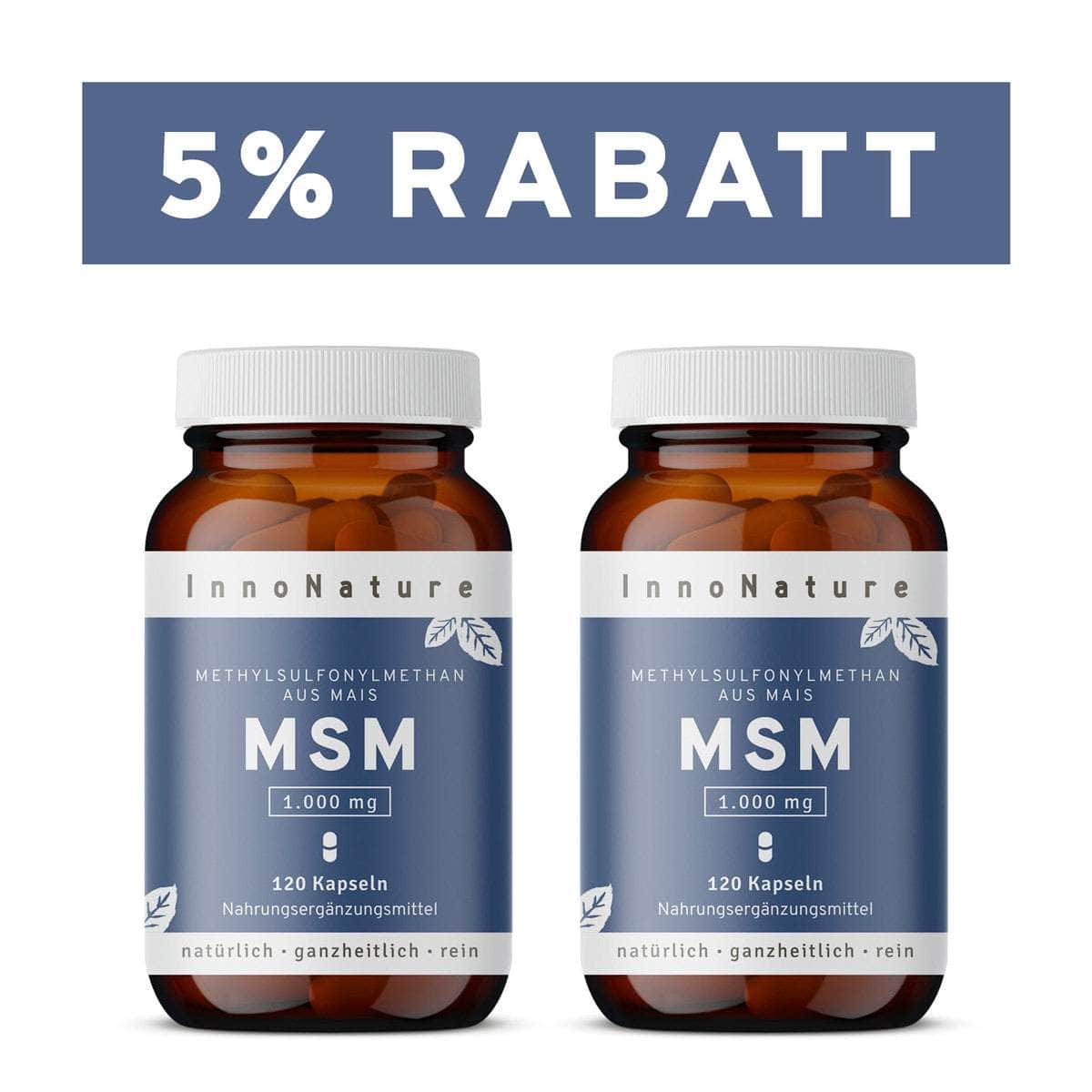 InnoNature Kapseln 2x Zweimonatsvorrat (2x120 Kapseln) MSM Kapseln