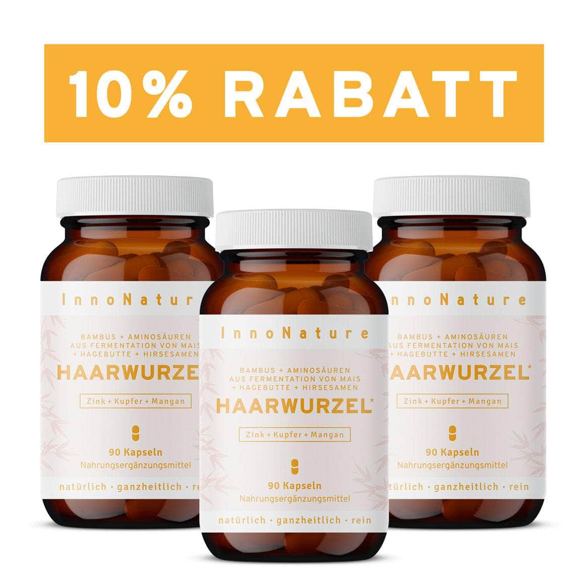 InnoNature Kapseln 3x Monatsvorrat (3x90 Kapseln) Haarwurzel Kapseln