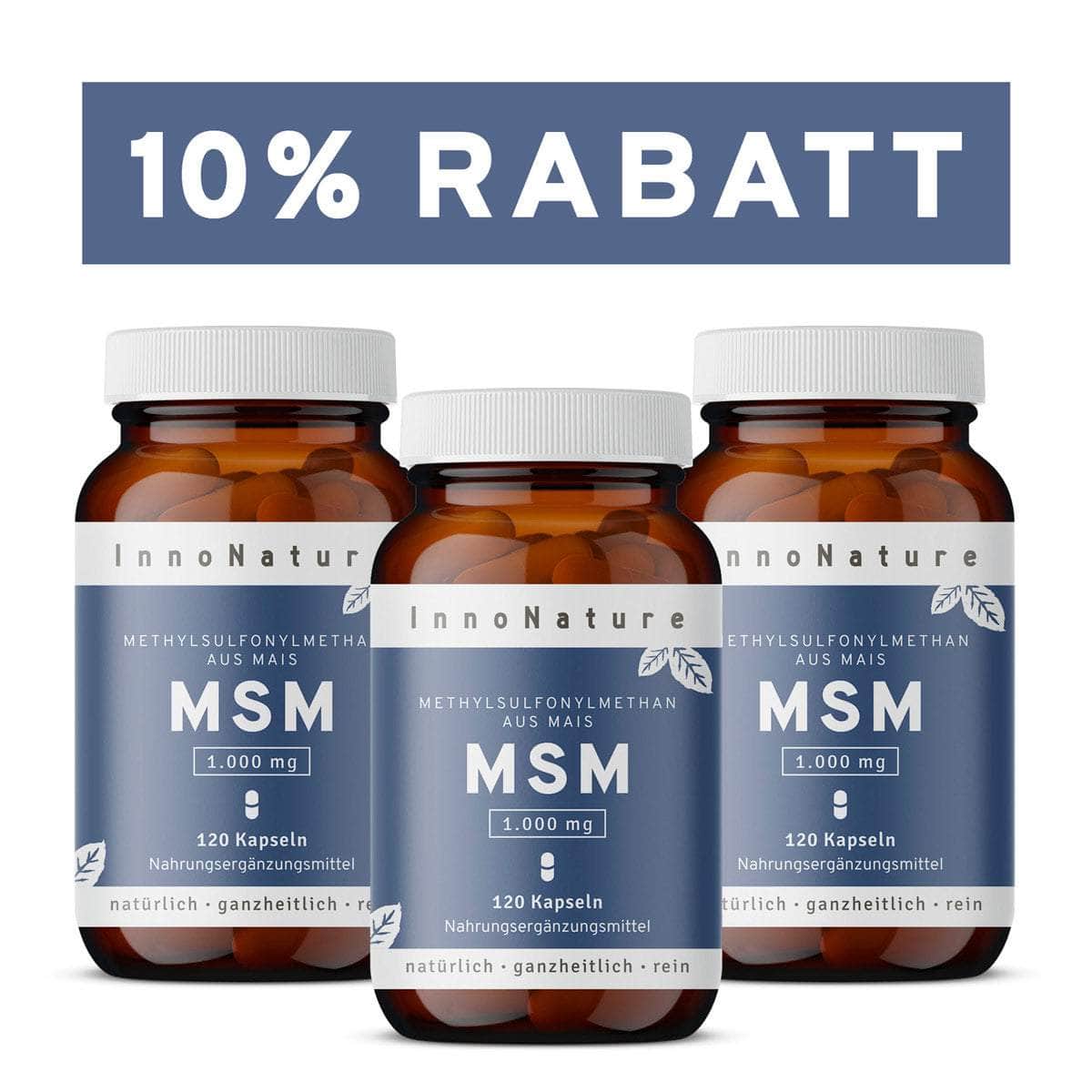InnoNature Kapseln 3x Zweimonatsvorrat (3x120 Kapseln) MSM Kapseln