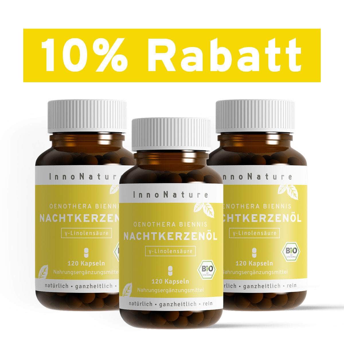 InnoNature Kapseln 3x Zweimonatsvorrat (3x120 Kapseln) Nachtkerzenöl Kapseln