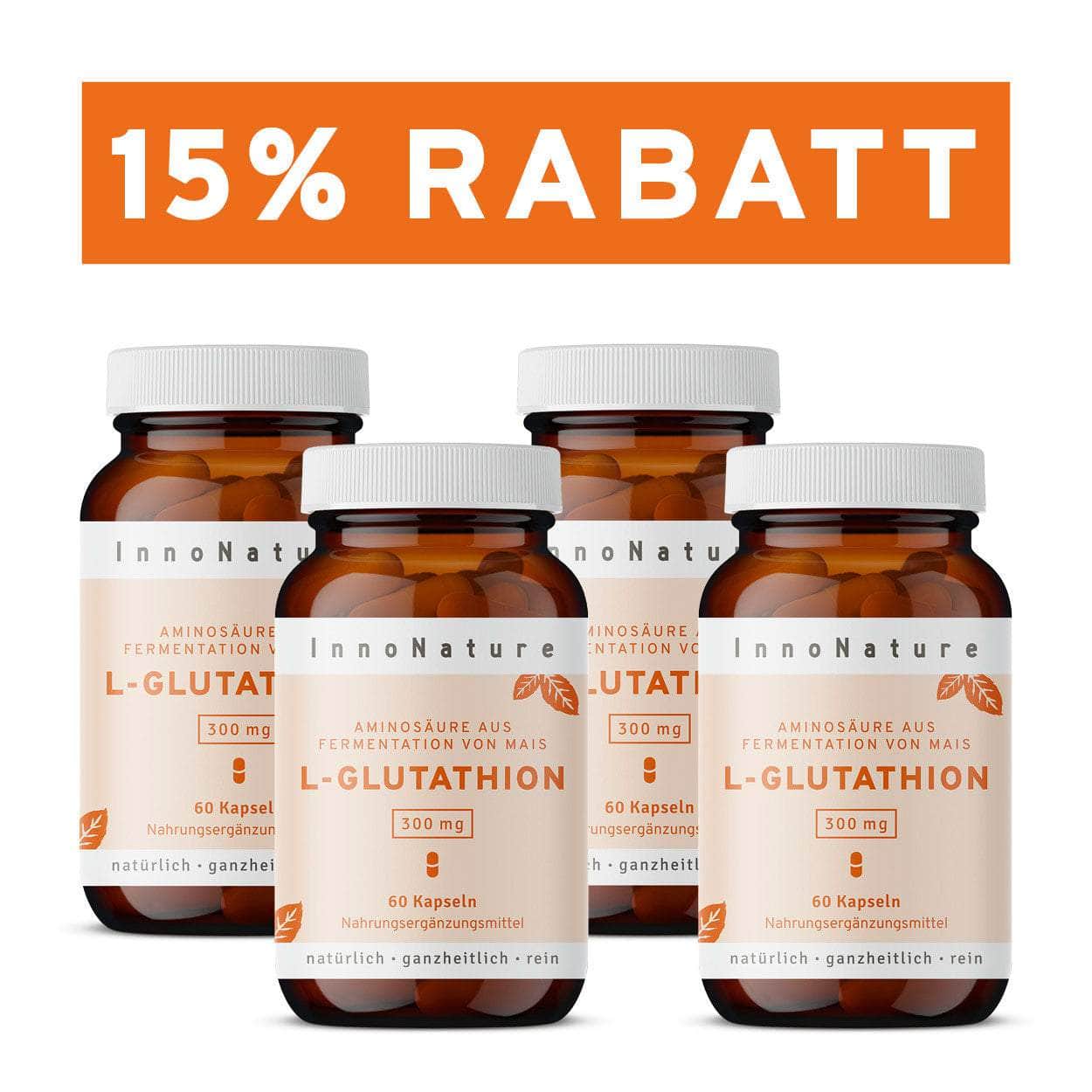 InnoNature Kapseln 4x 60 Kapseln (240 Kapseln) L-Glutathion Kapseln