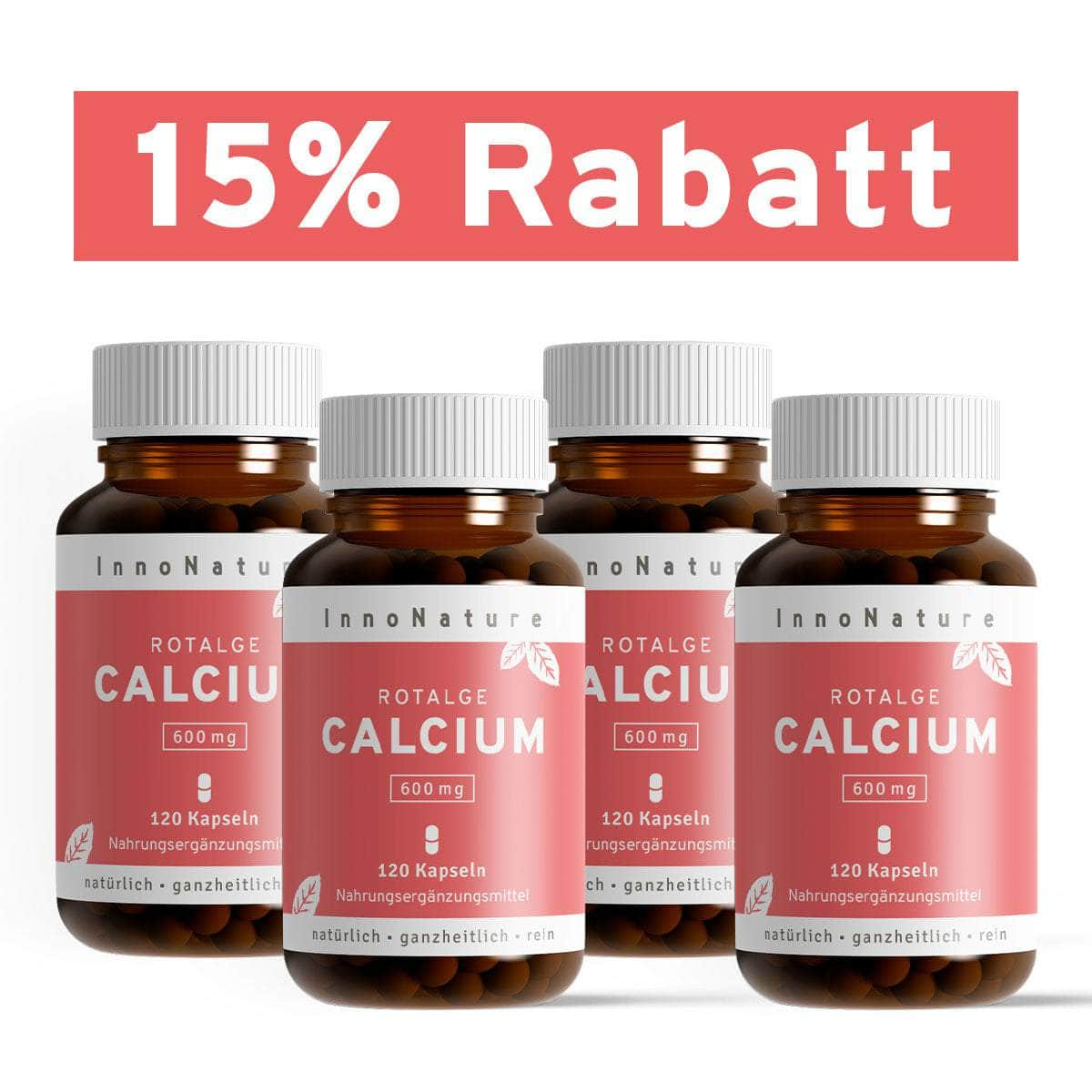 InnoNature Kapseln 4x Zweimonatsvorrat (480 Kapseln) Calcium Kapseln