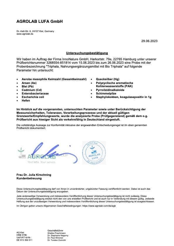 InnoNature Kapseln Bio Triphala Kapseln