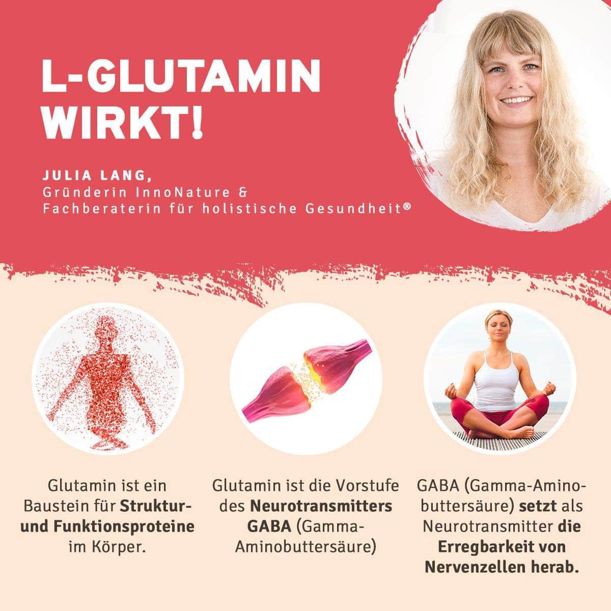 InnoNature Kapseln L-Glutamin: Aminosäure aus fermentiertem Mais
