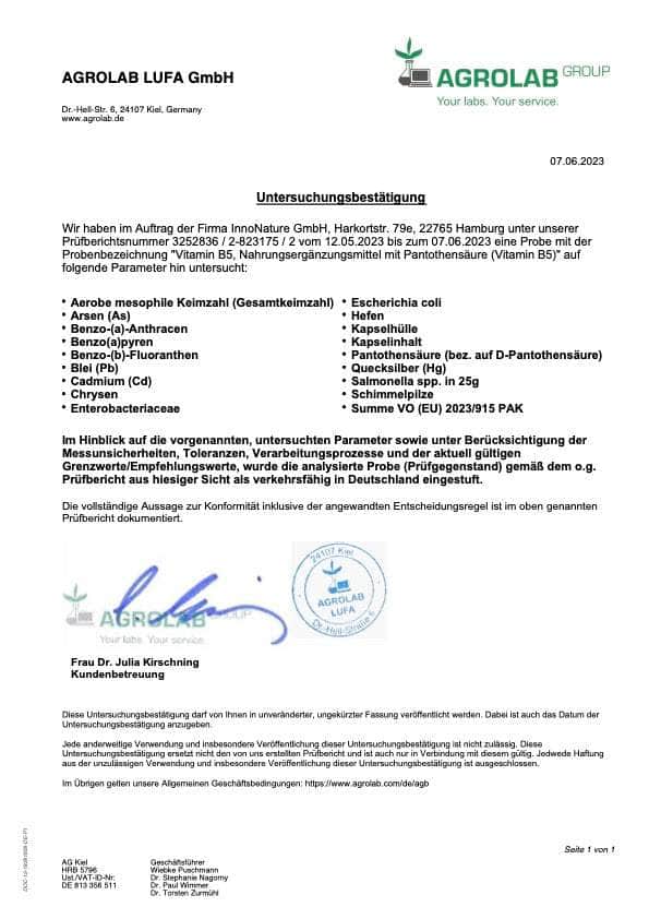 InnoNature Kapseln Vitamin B5 Kapseln: Buchweizenkeimlinge