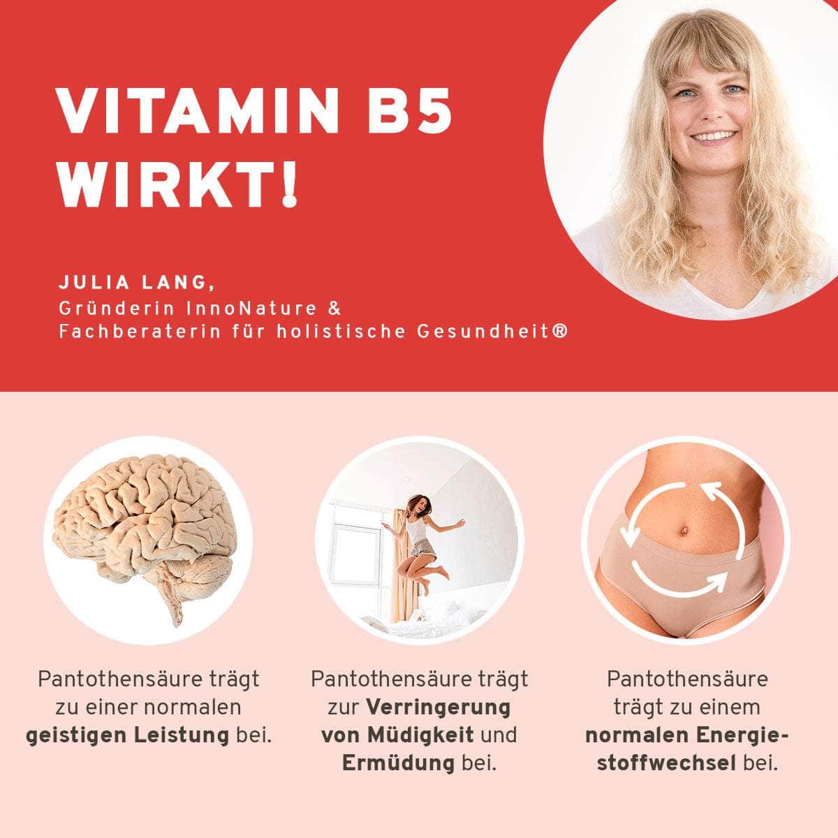 InnoNature Kapseln Vitamin B5 Kapseln: Pantothensäure aus Buchweizenkeimlinge