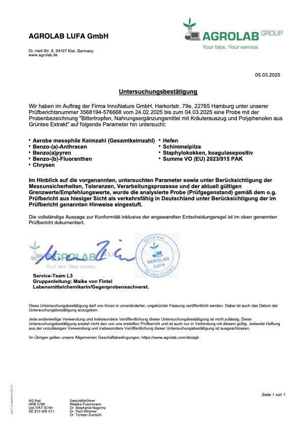 InnoNature NAHRUNGSERGÄNZUNGSMITTEL 1x50ml Bittertropfen