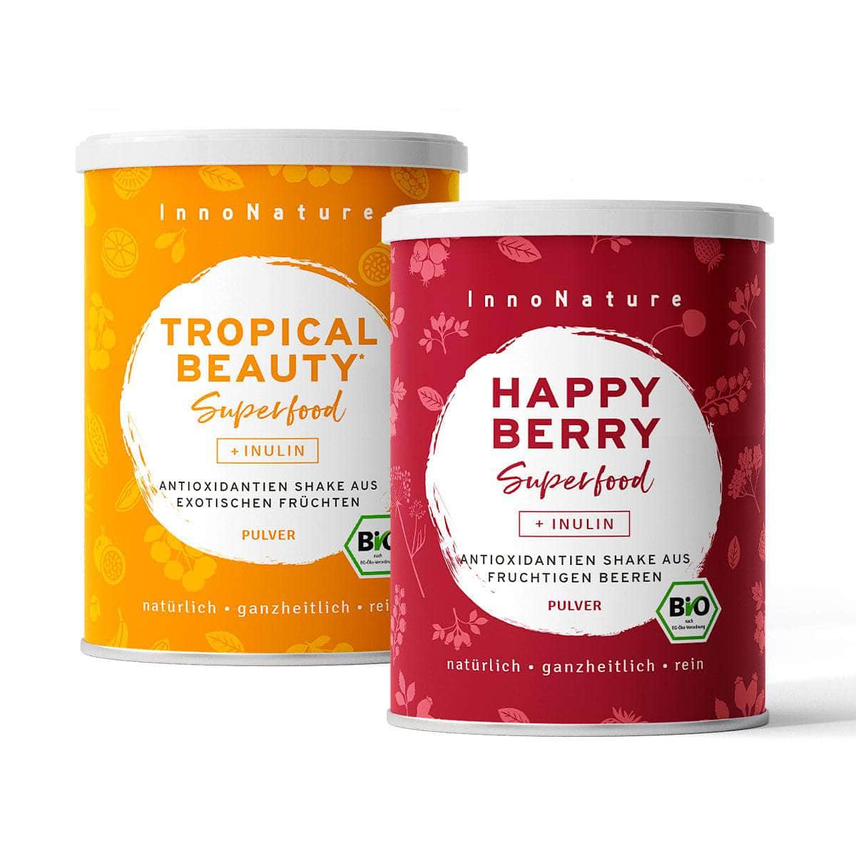 InnoNature Pakete 1x Vorrat (1x Tropical Beauty, 1x Happy Berry) Fruity-Beauty-Set: Happy Berry und Tropical Beauty