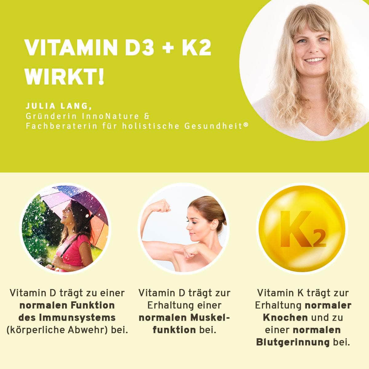 InnoNature Pakete 1x Vorrat (1x Vitamin D3+K2, 1x Omega 3 Kapseln, 1x Calcium, 1x Vitamin B Komplex, 1x Selen) Vegan-Sorglos-Paket 2.0