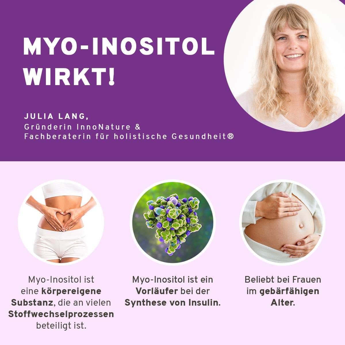 InnoNature Pakete 1x Vorrat (1x Zink, 1x Maca, 1x Folsäure, 1x Myo Inositol, 1x Coenzym Q10) Kinderwunsch-Paket