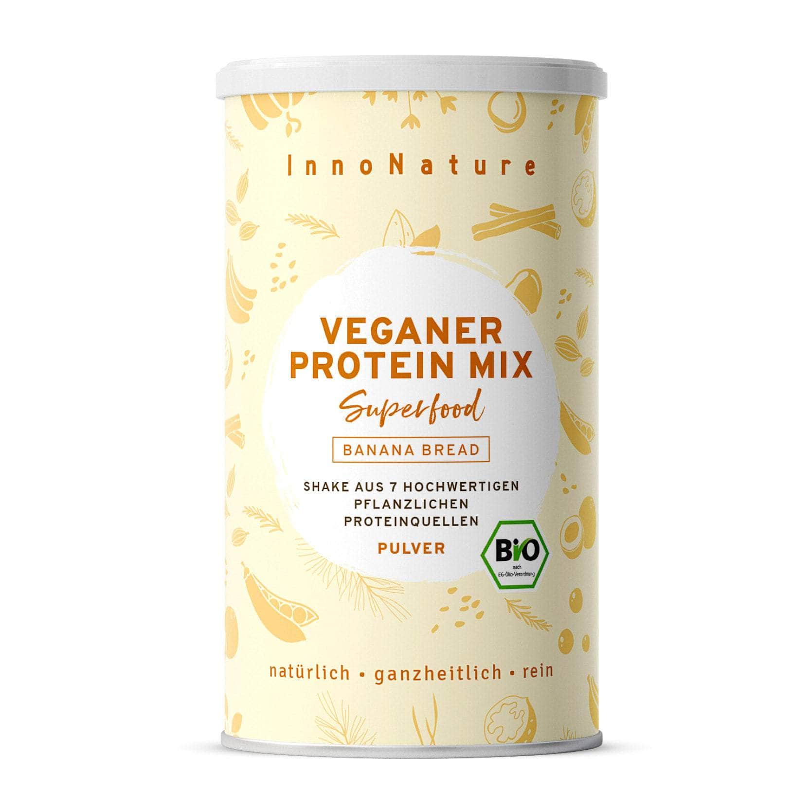 InnoNature Pulver 1x 450g (30 Portionen) Bio Veganer Protein Mix Banana Bread