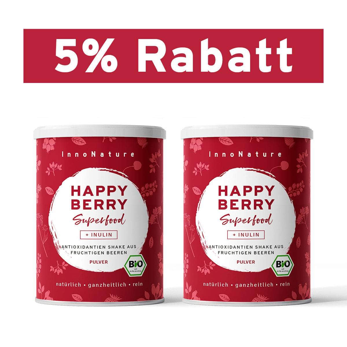 InnoNature Pulver 2x 195g Pulver Bio Happy Berry Superfood Pulver
