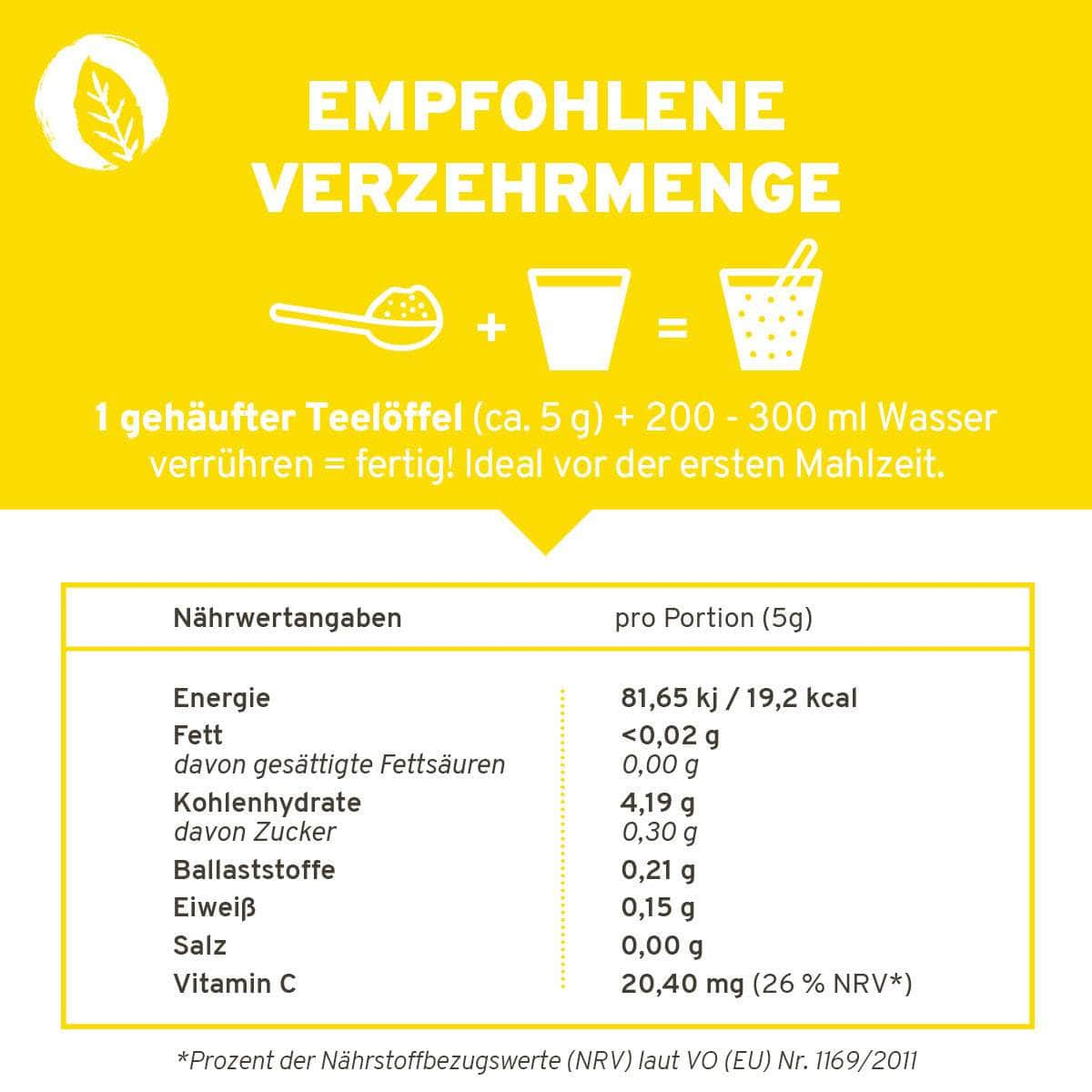 InnoNature Pulver Bio Lemon Morning: Stoffwechseldrink mit Vitamin C