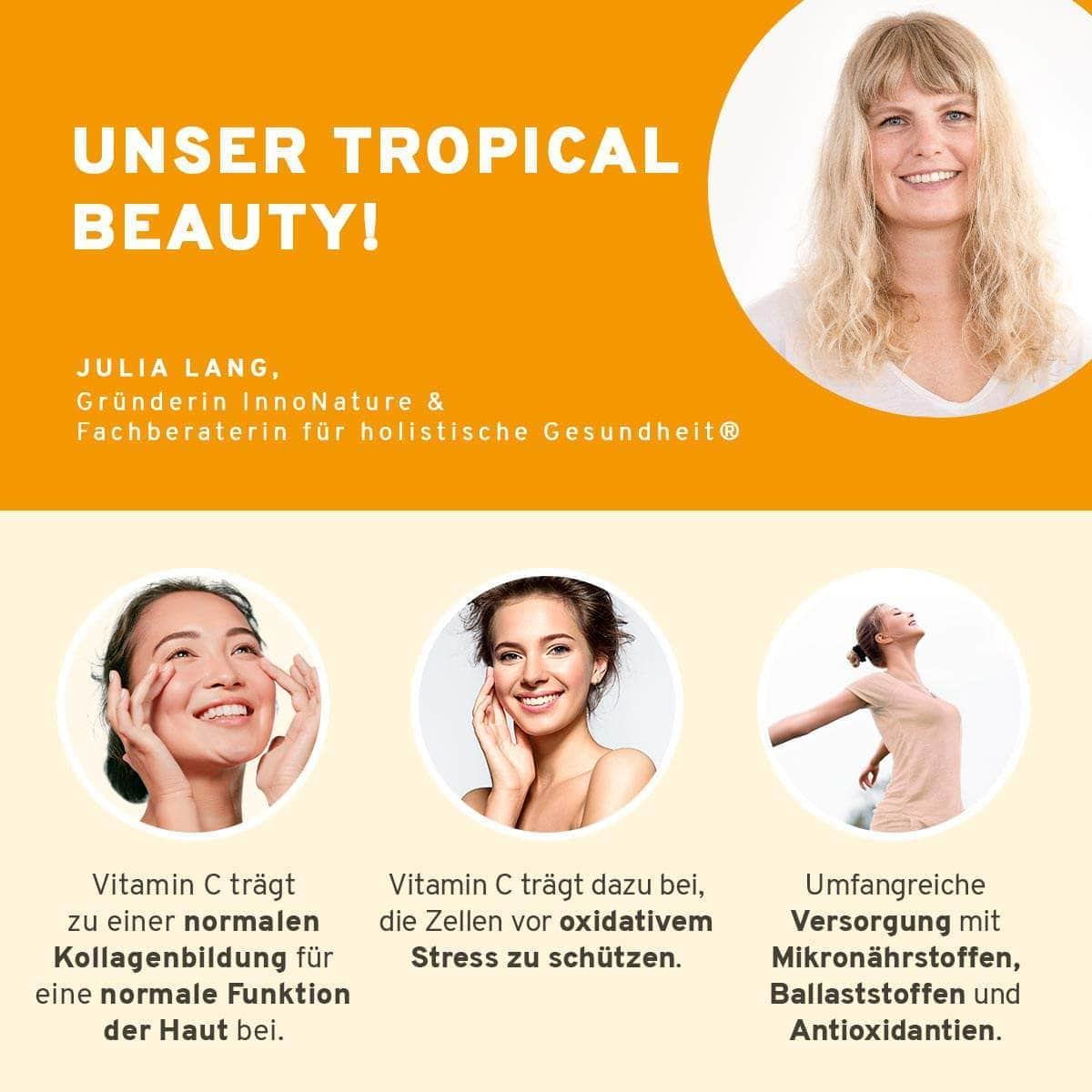 InnoNature Pulver Bio Tropical Beauty Superfood Pulver: Antioxidantienshake aus exotischen Früchten