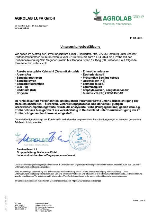 InnoNature Pulver Bio Veganer Protein Mix Banana Bread