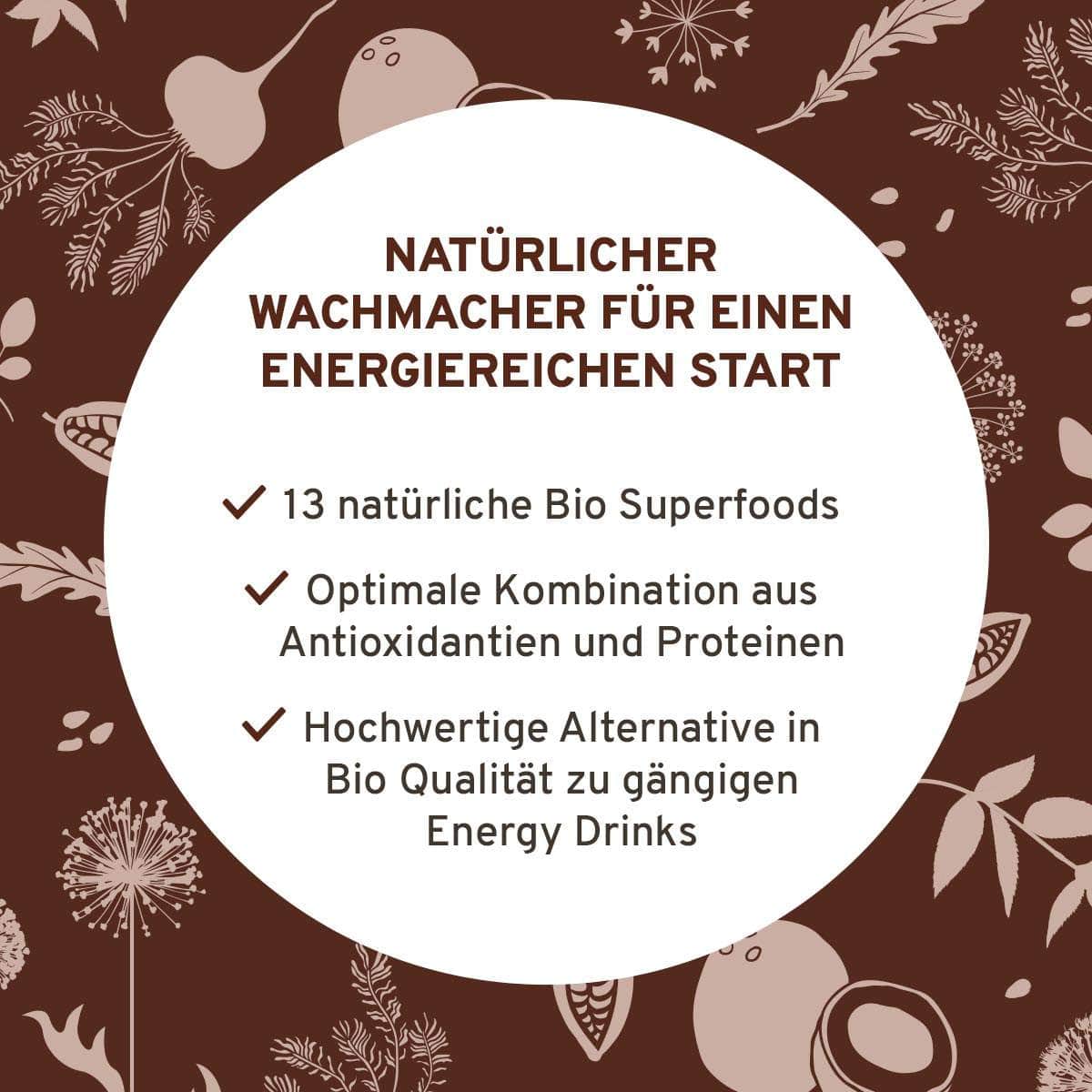 InnoNature Pulver Bio Wake Up Superfood Shake: Kokos, Kakao, Matcha, Guarana und grüner Kaffee