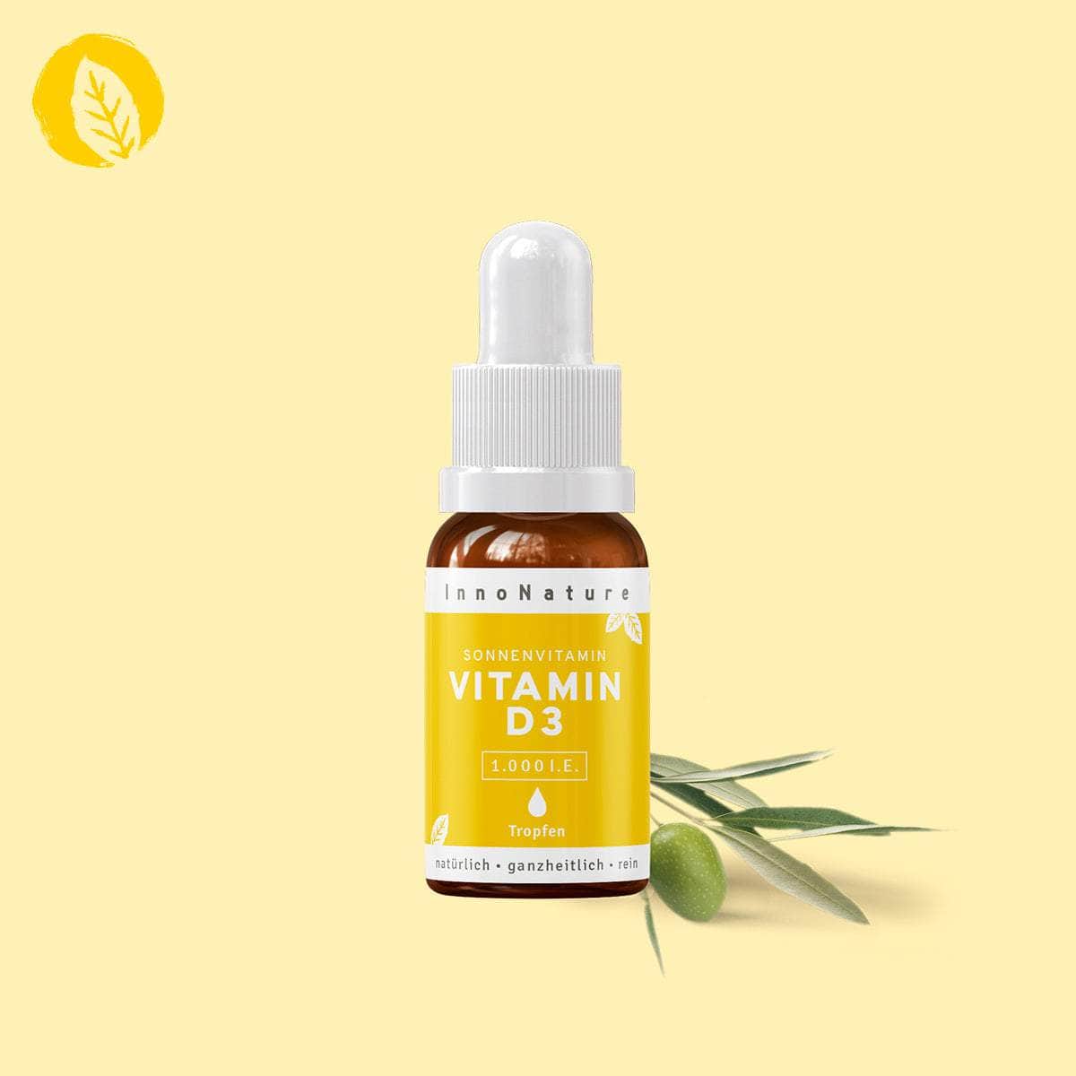 InnoNature Tropfen 1x Monatsvorrat (1x 10 ml) Vitamin D3 Tropfen: das Sonnenvitamin 10 ml