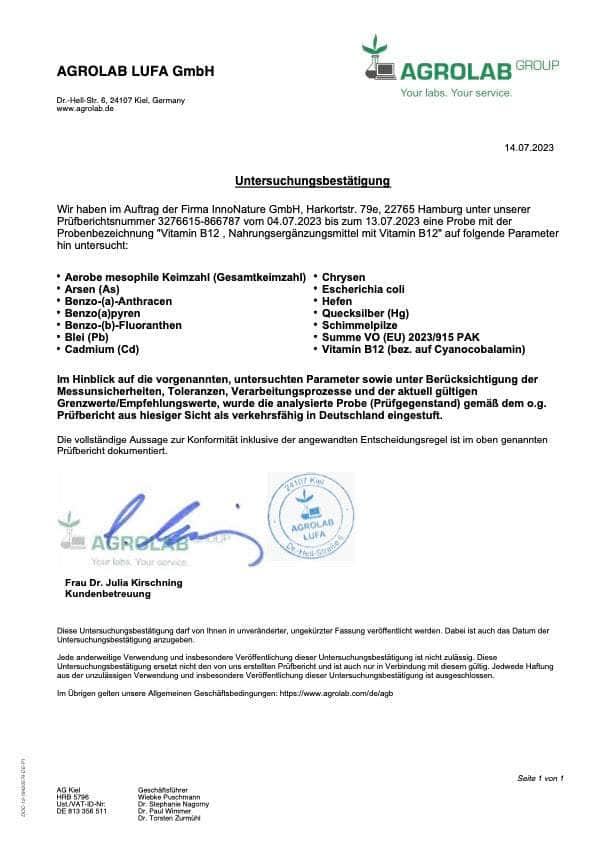 InnoNature Tropfen Methylcobalamin: Vitamin B12 Tropfen