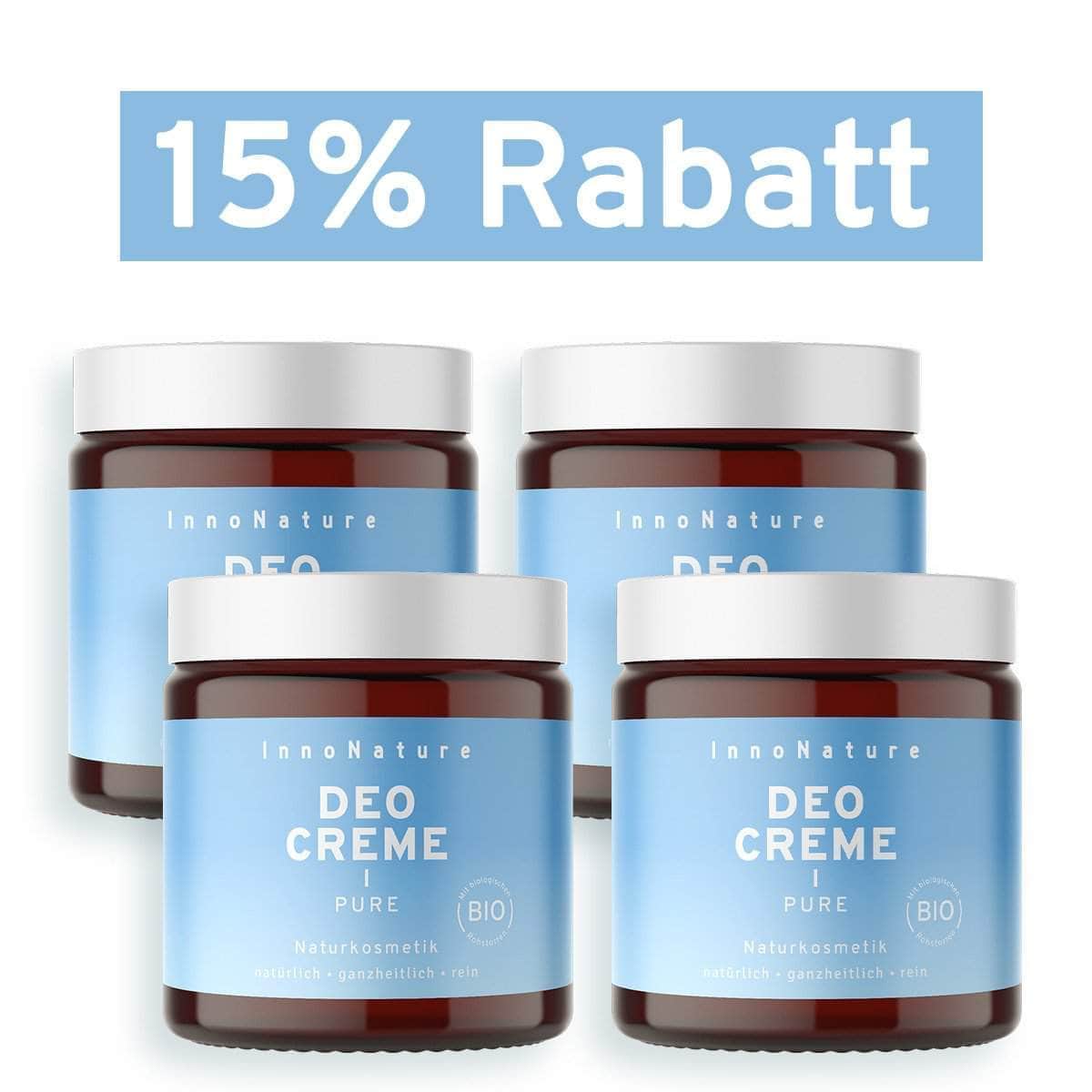 InnoNature Creme 4x60ml Natürliche Deocreme Pure