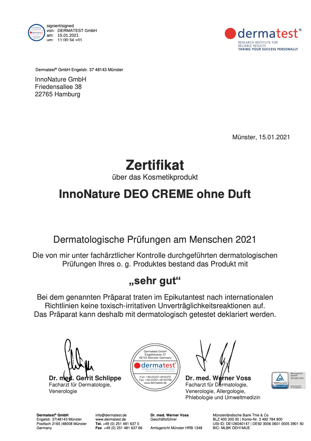 InnoNature Creme Natürliche Deocreme Pure