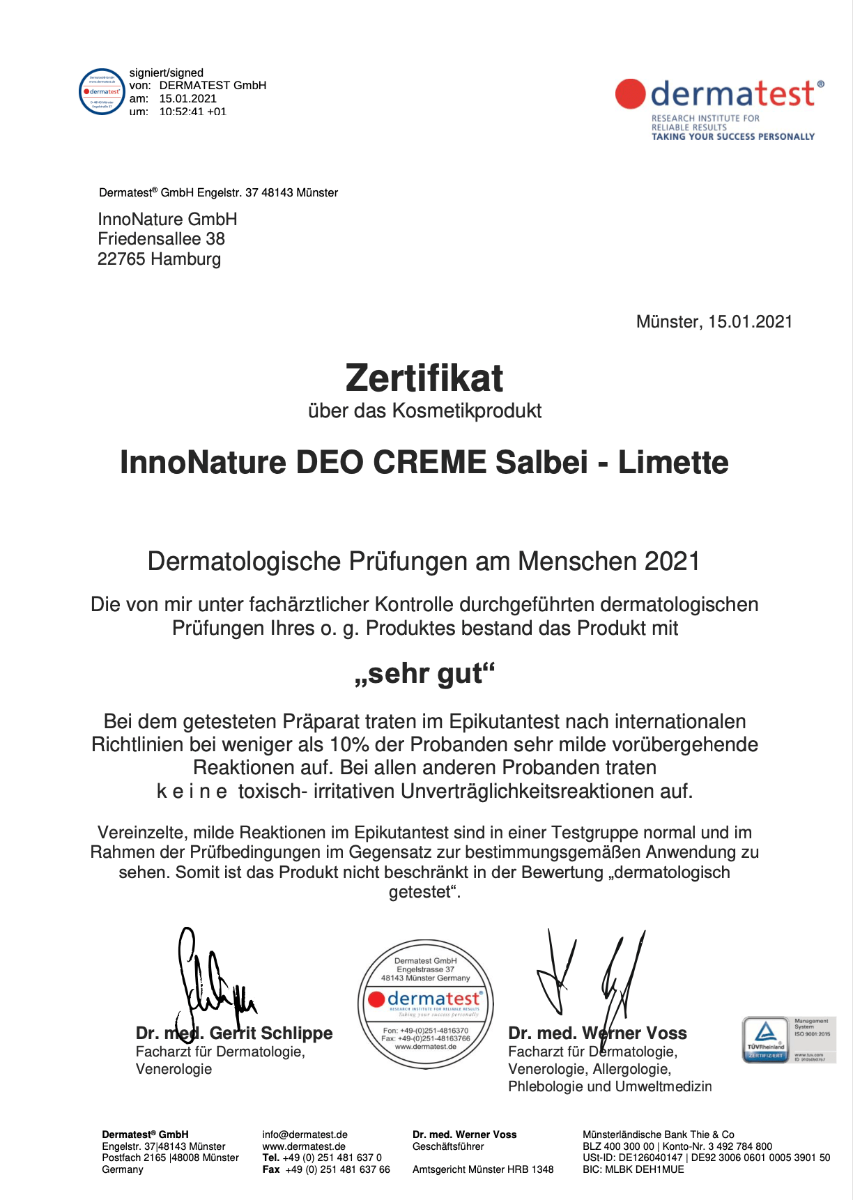 InnoNature Creme Natürliche Deocreme Salbei - Limette