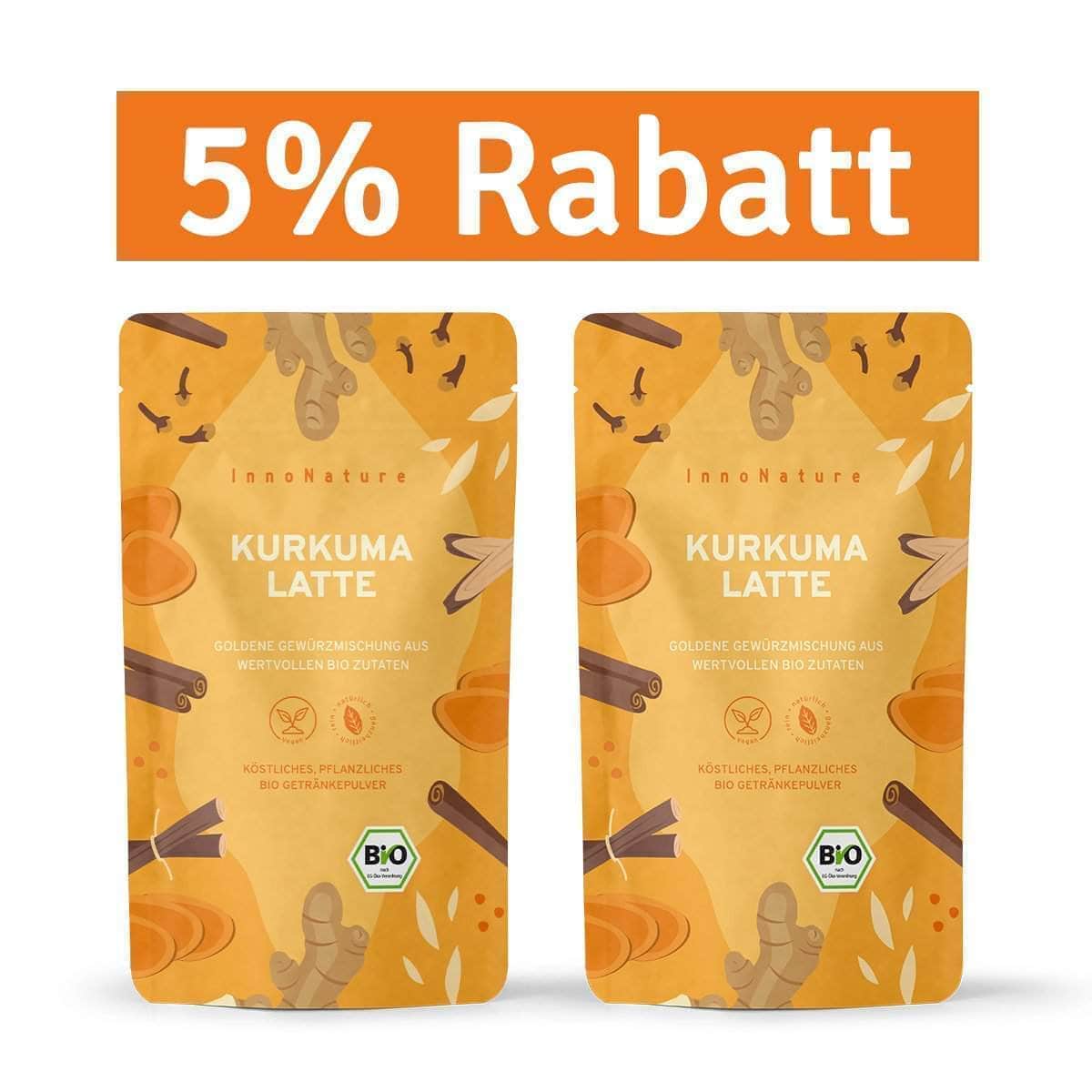 InnoNature Getränkepulver 2x 175g Pulver Bio Kurkuma Latte