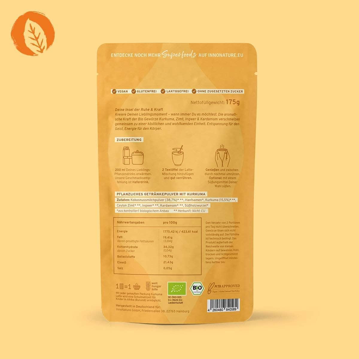 InnoNature Getränkepulver Bio Kurkuma Latte