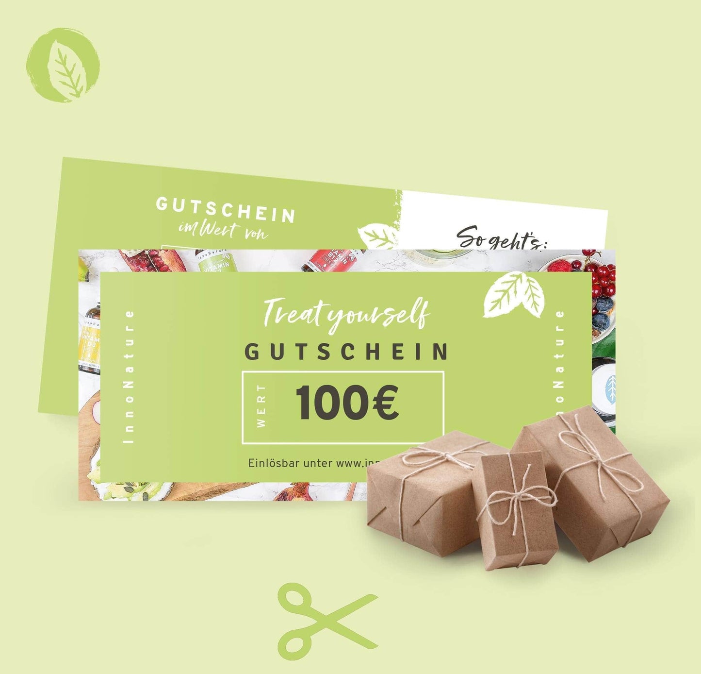InnoNature Gutschein €100.00 PDF Gutschein zum SELBSTAUSDRUCKEN