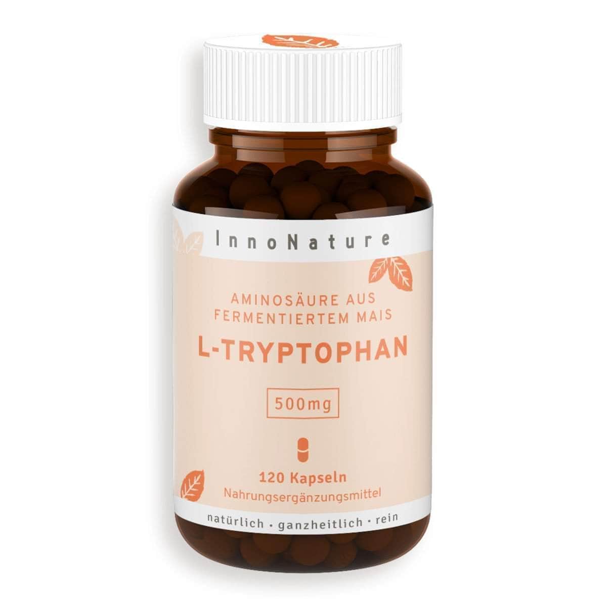 InnoNature Kapseln 1x 120 Kapseln L-Tryptophan: Aminosäure aus fermentiertem Mais