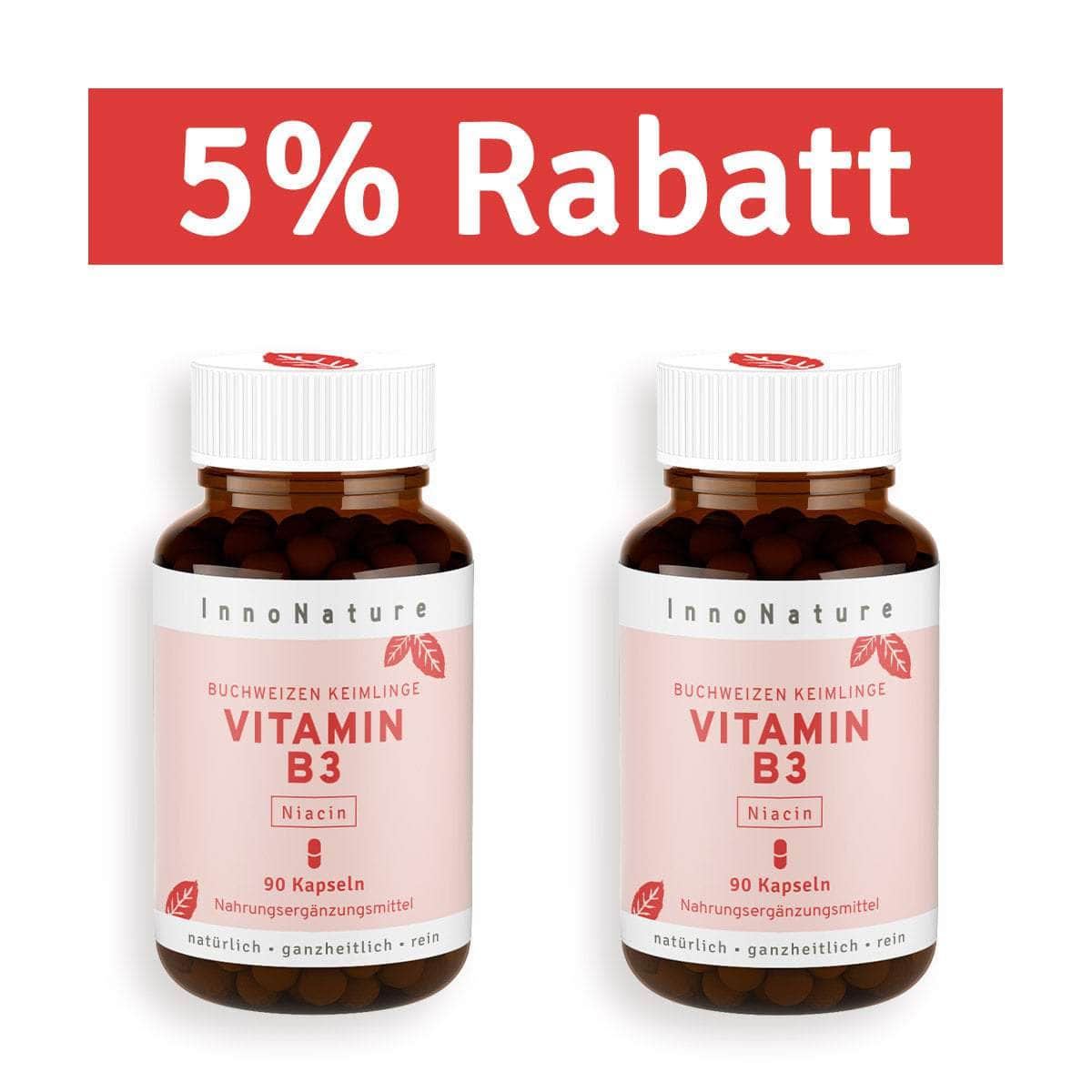 InnoNature Kapseln 2x 90 Kapseln Vitamin B3 Kapseln: Buchweizen Keimlinge