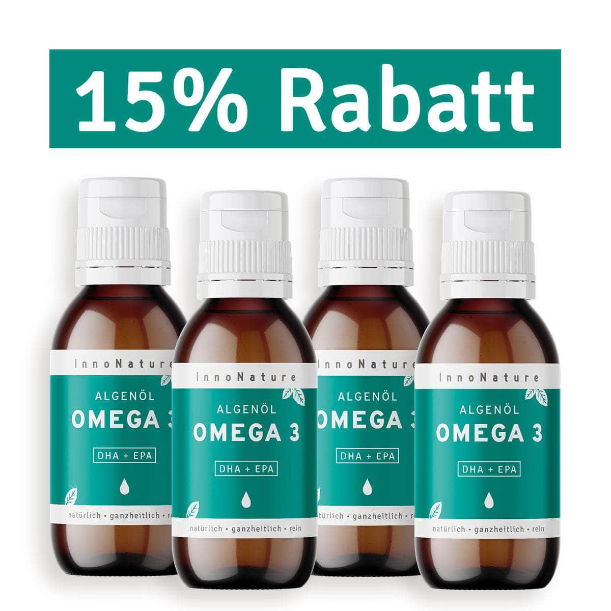 InnoNature Kapseln 4x 100ml Omega 3 Algenöl