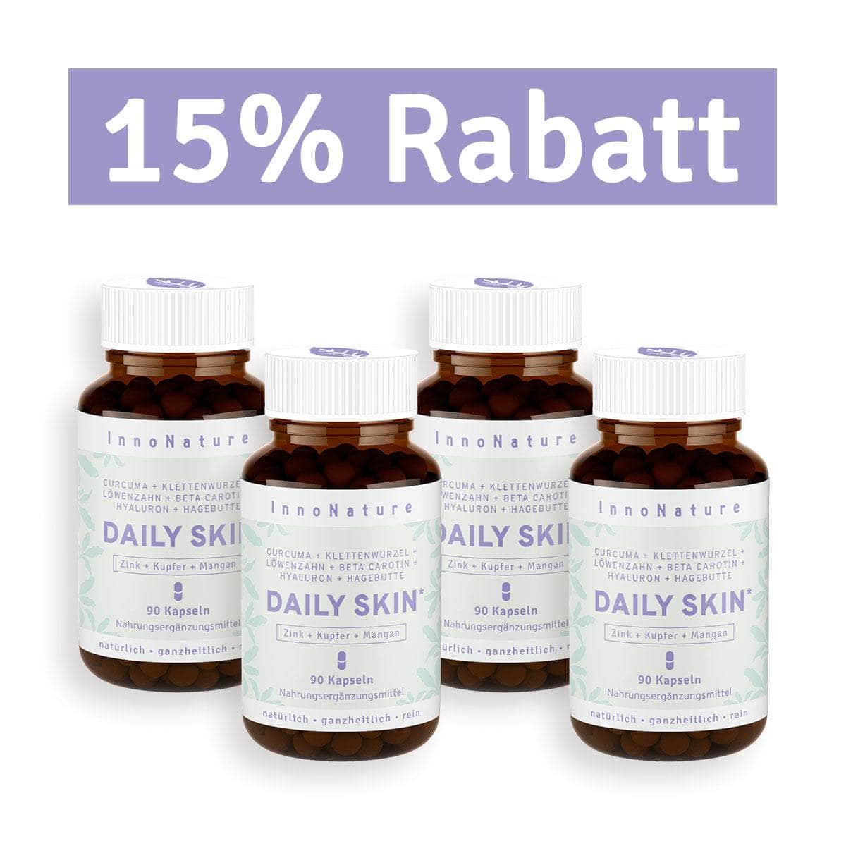 InnoNature Kapseln 4x Monatsvorrat (4x90 Kapseln) Daily Skin Komplex