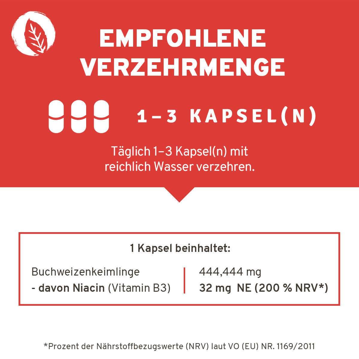 InnoNature Kapseln Buchweizen Keimlinge: Vitamin B3 Kapseln