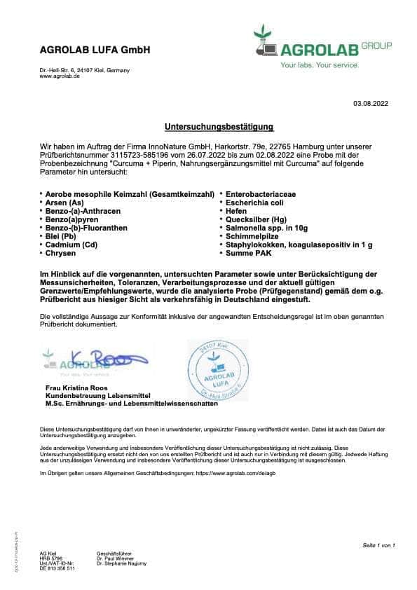 InnoNature Kapseln Curcumin + Piperin: Curcuma Kapseln