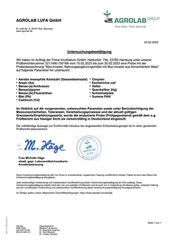 InnoNature Kapseln Myo Inositol Kapseln aus fermentiertem Mais