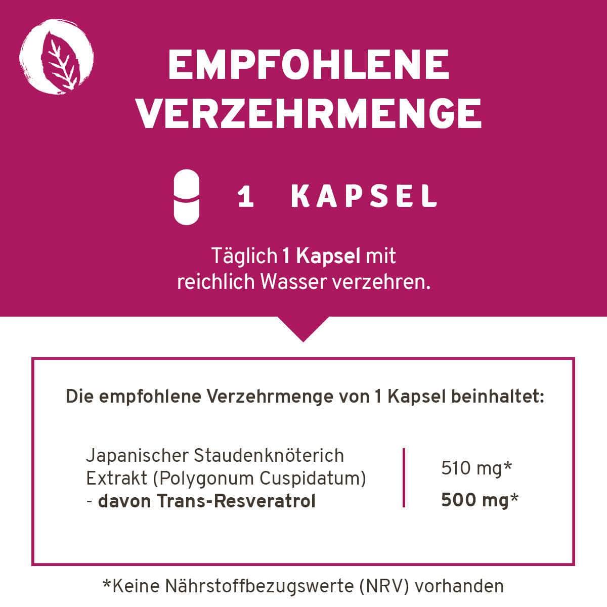 InnoNature Kapseln Trans-Resveratrol aus japanischem Staudenknöterich