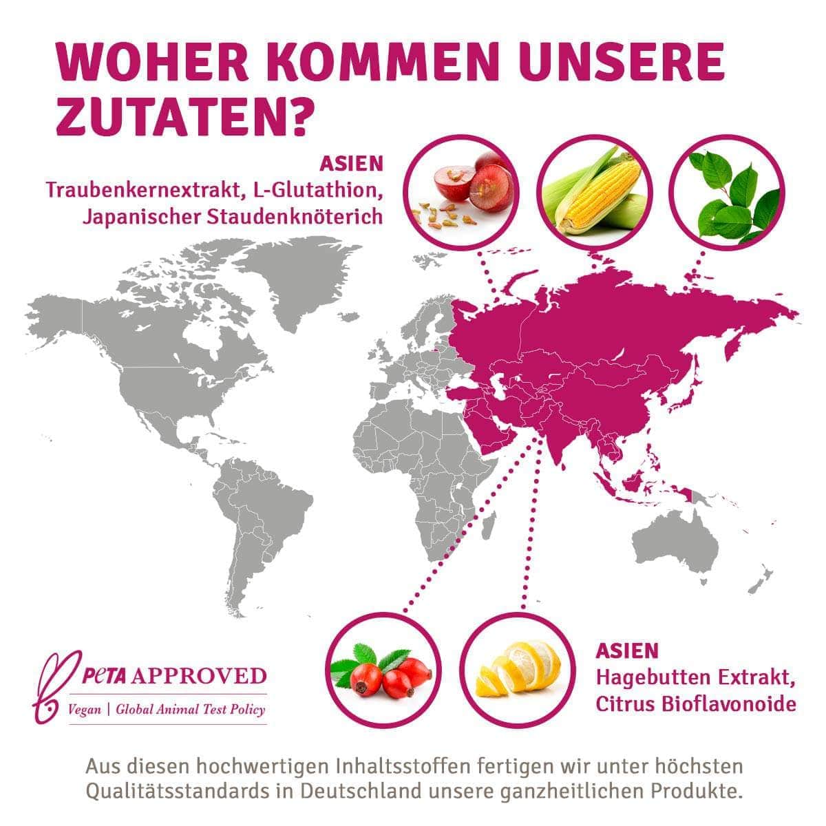 InnoNature Kapseln Zellschutz Kapseln: Trans-Resveratrol + OPC + L-Glutathion + Hagebutte + Citrus-Bioflavonoide