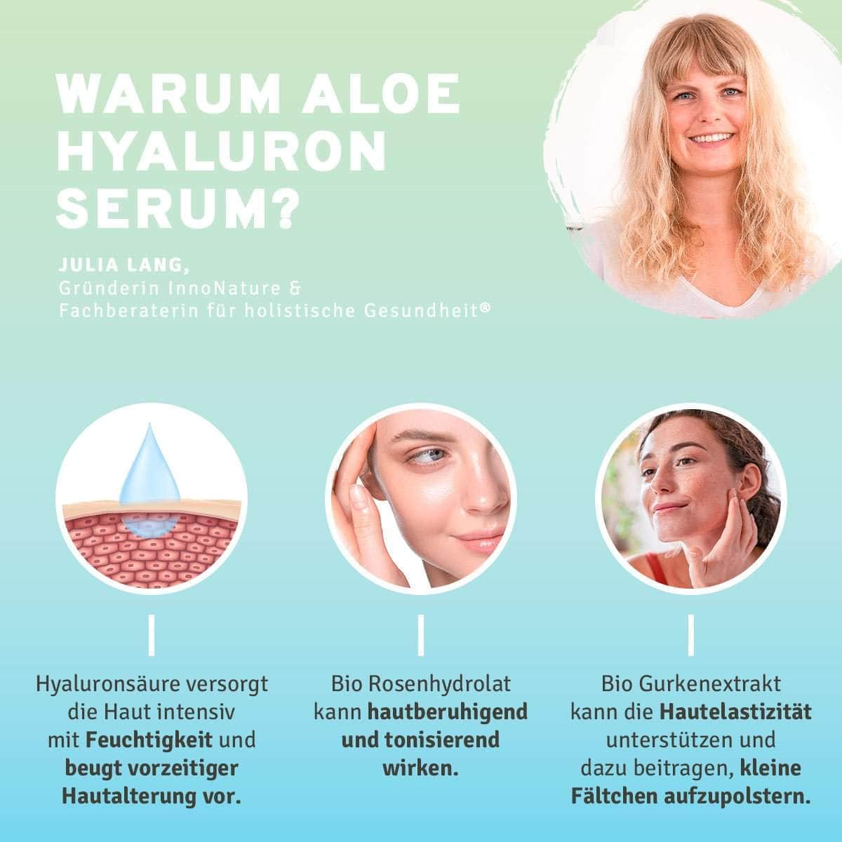 InnoNature Öl 1x Vorteil (1x Aloe Hyaluron Creme, 1x Aloe Hyaluron Serum, 1x Bio Face Oil) Hydro Face Paket