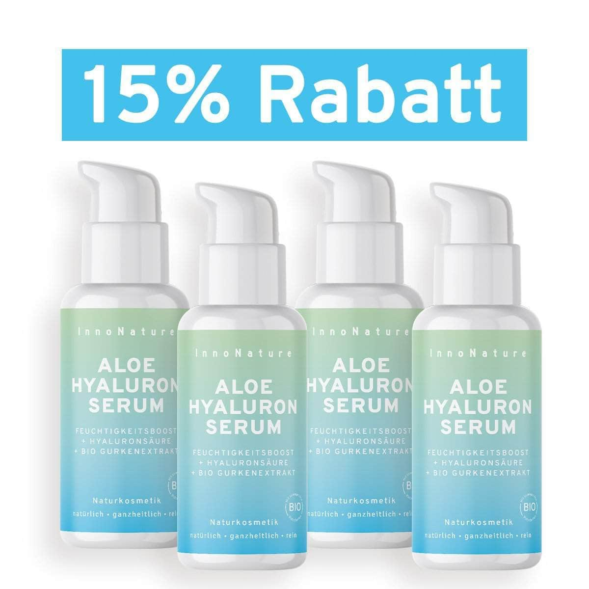 InnoNature Serum 4x50ml Aloe Hyaluron Serum: Feuchtigkeitsboost